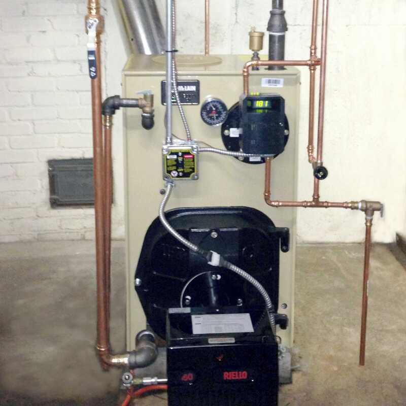 Image shows the furnace Cleveland Oil installed.